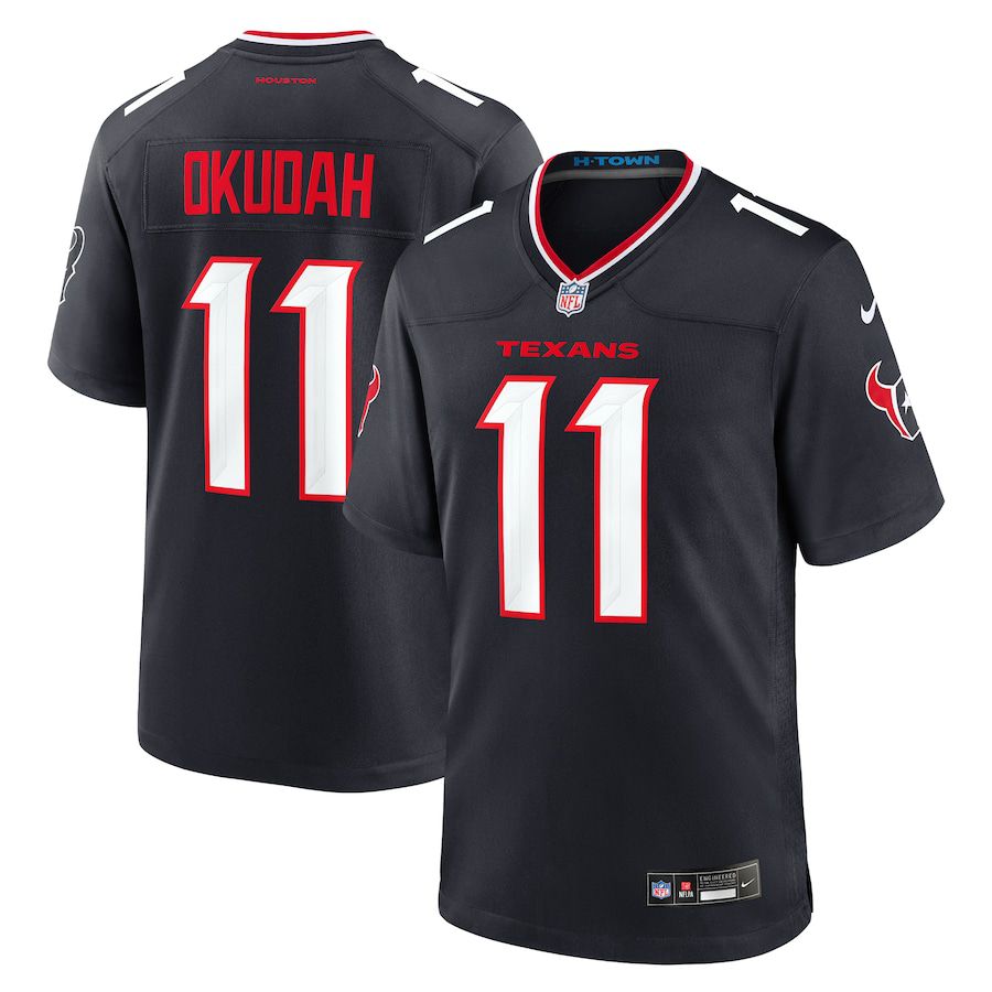 Men Houston Texans #11 Jeff Okudah Nike Navy Team Game NFL Jersey->houston texans->NFL Jersey
